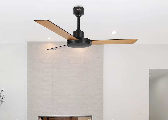 Moonface Black and Teak Ceiling fan