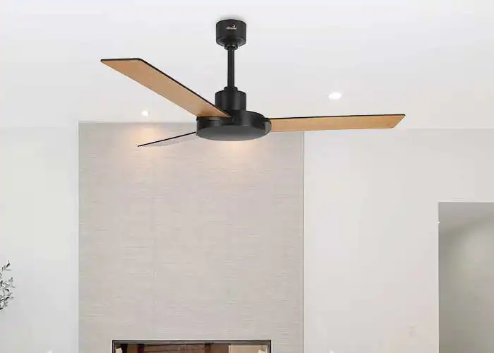 Moonface Black and Teak Ceiling fan