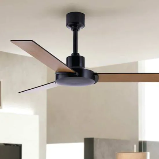 Moonface Black and Teak Ceiling fan