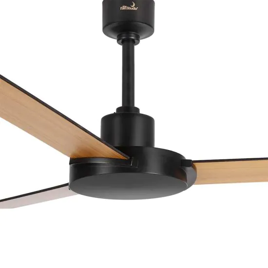 Moonface Black and Teak Ceiling fan
